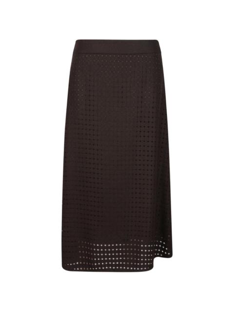 PESERICO perforated-design A-line skirt