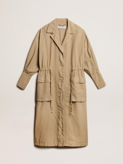 Golden Goose Khaki-colored cotton twill trench dress