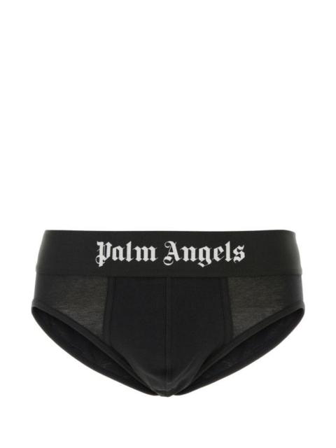 Palm Angels Black stretch cotton brief set