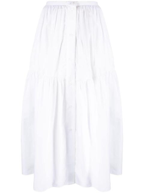 PATOU button-up tiered midi skirt