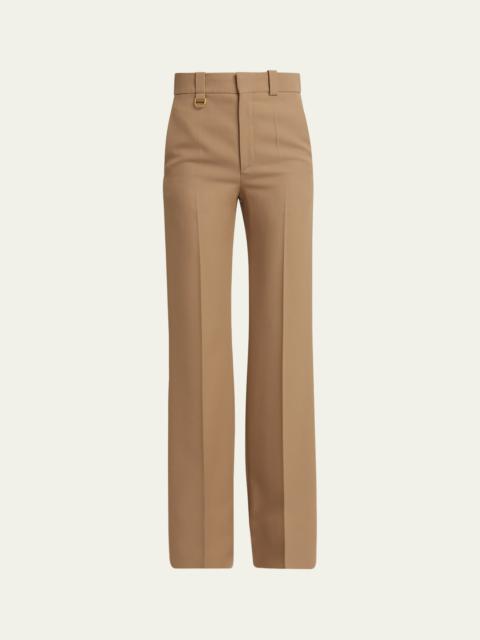 Grain De Poudre Pleated Wool Trousers