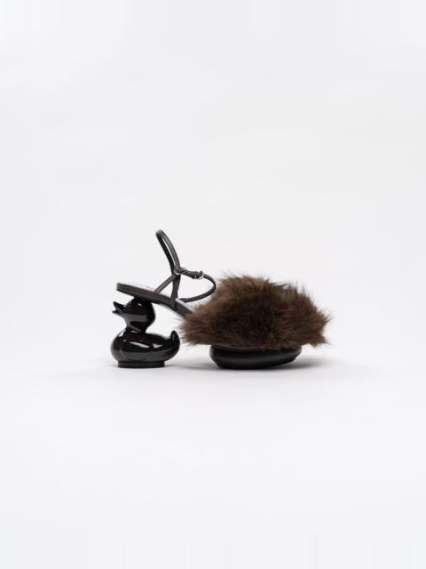 Maison MIHARAYASUHIRO Duck Heel Fur Sandals