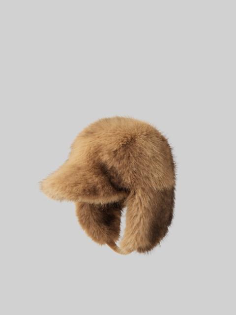 The Frankie Shop Freccia Faux Fur Aviator Hat - Beige/Brown