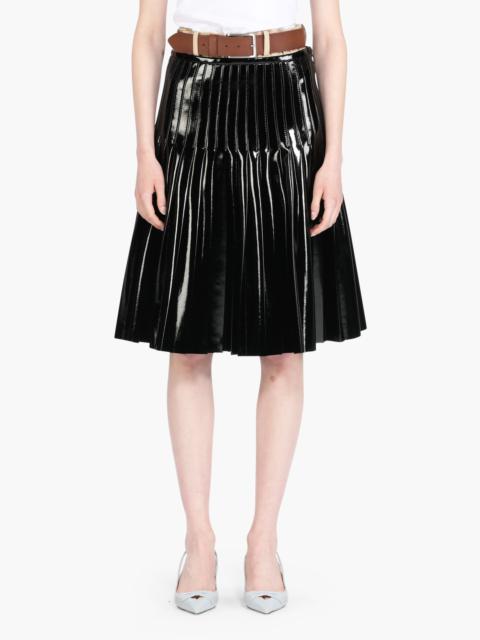 N°21 PLEATED FAUX-LEATHER SKIRT