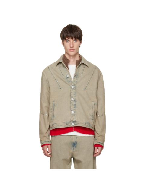 BLUEMARBLE Beige Darted Denim Trucker Jacket