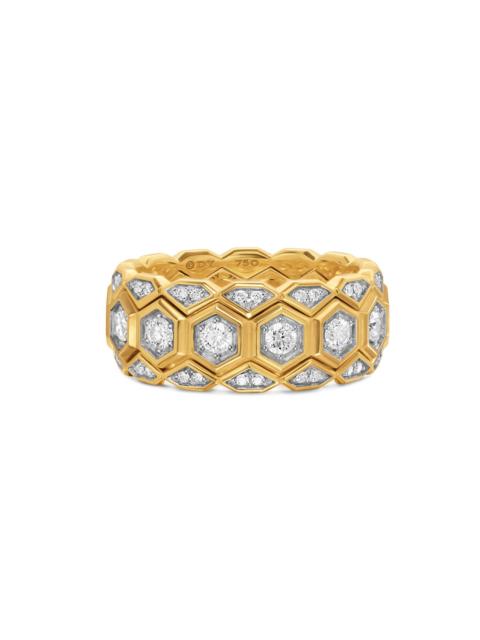 DAVID YURMAN Men's Hex Stack Ring in 18K Yellow Gold - Diamond