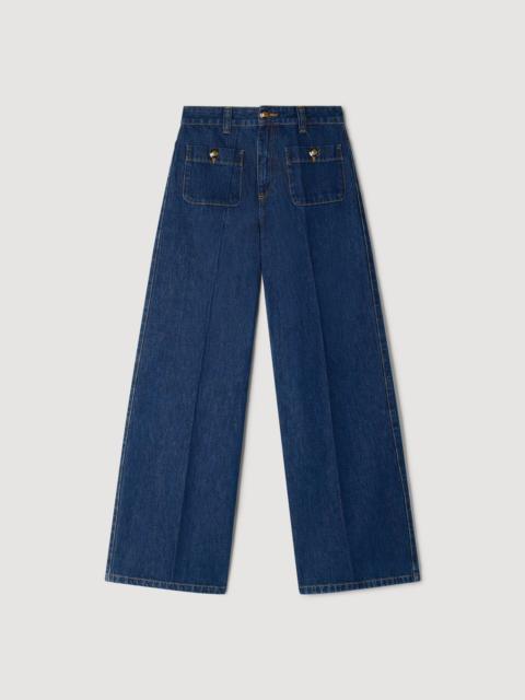 Sandro RAW STRAIGHT PATCH POCKET JEANS