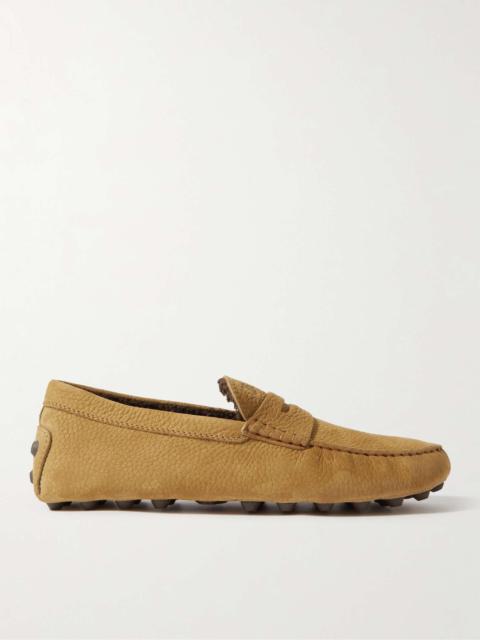 City Shearling-Lined Nubuck Driving Shoes