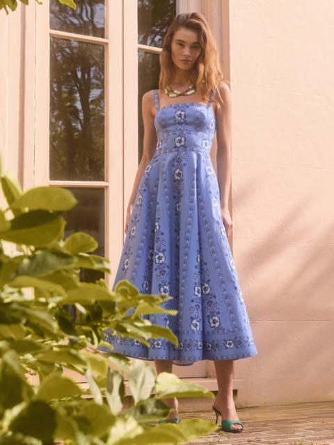 Hill House Home The Margot Dress - Blue Arcadia Border