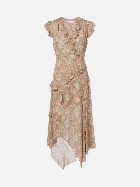 VERONICA BEARD Avenel printed ruffled silk midi dress