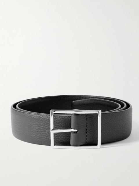 Anderson's 3.5cm Reversible Full-Grain Leather Belt Gray