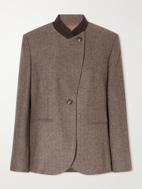TWP Herringbone wool and cashmere-blend jacket Dark gray