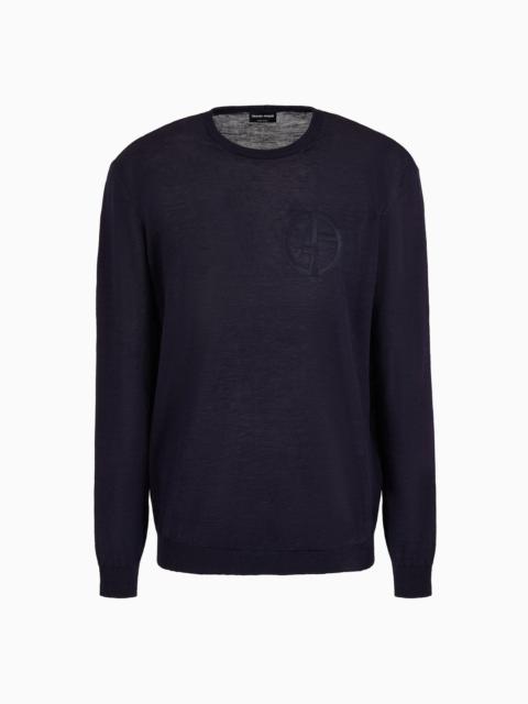 GIORGIO ARMANI Crew-neck jumper in linen and silk