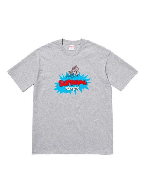 Supreme Supreme SS18 Ganesha Tee Heather Grey Thailand Short Sleeve Unisex Gray SUP-SS18-503