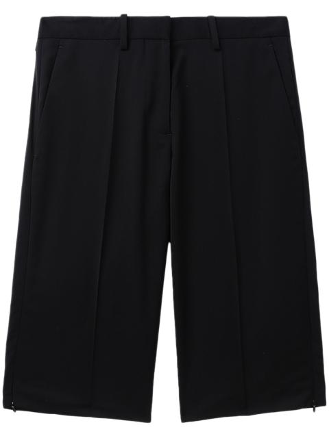 Helmut Lang Black Pleat-Detail Tailored Shorts
