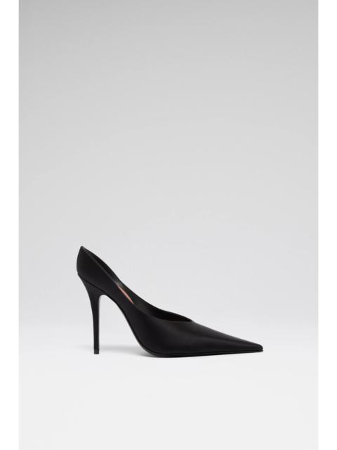 Amina Muaddi ANOK MULE 105 BLACK SATIN