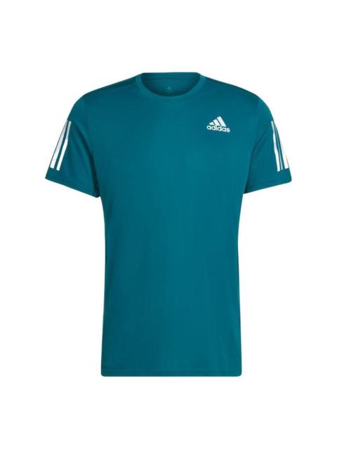 Men's adidas Tennis Training Sports Stripe Solid Color Logo Breathable Quick Dry Casual Short Sleeve