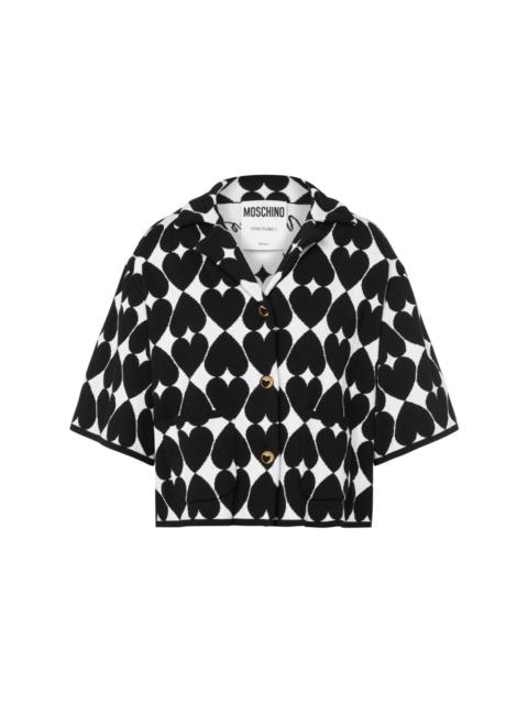 Moschino heart-motif knitted cotton shirt