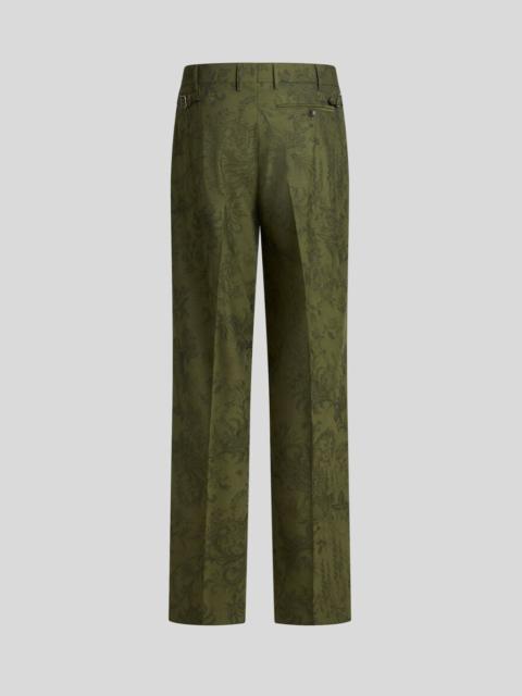 Etro WOOL JACQUARD TROUSERS WITH FLORA AND FAUNA MOTIF