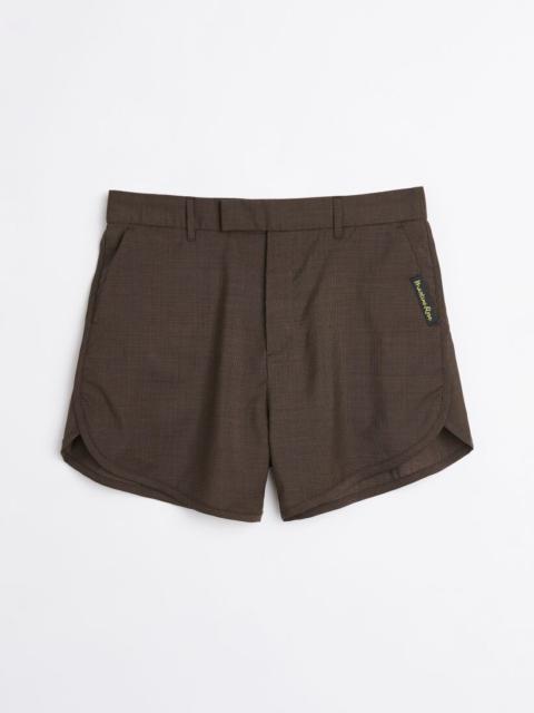 MARTINE ROSE TAILORED GYM SHORT BROWN HOUNDSTOOTH