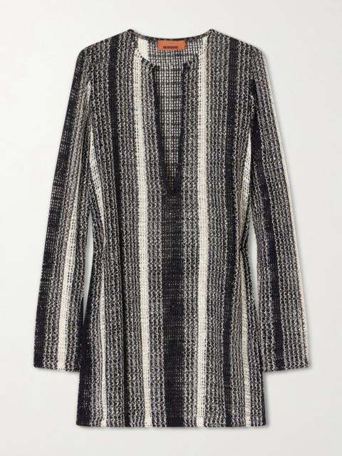 Missoni Striped Metallic Sequin-embellished Crochet-knit Dress