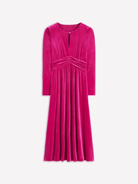 BODEN Tilda Velvet Midi Dress-Vibrant Pink