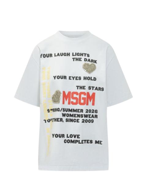 MSGM embellished graphic T-shirt