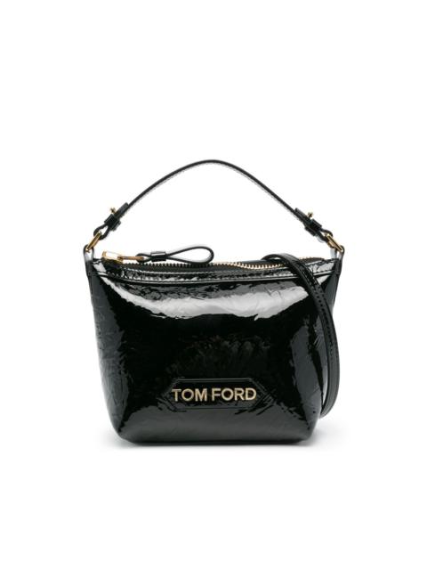 TOM FORD small Crinkled patent-leather tote bag
