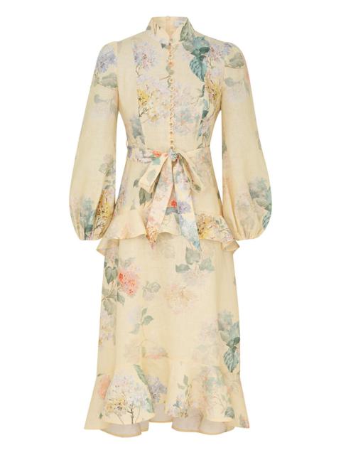 Zimmermann ILLUMINATE PEPLUM MIDI DRESS