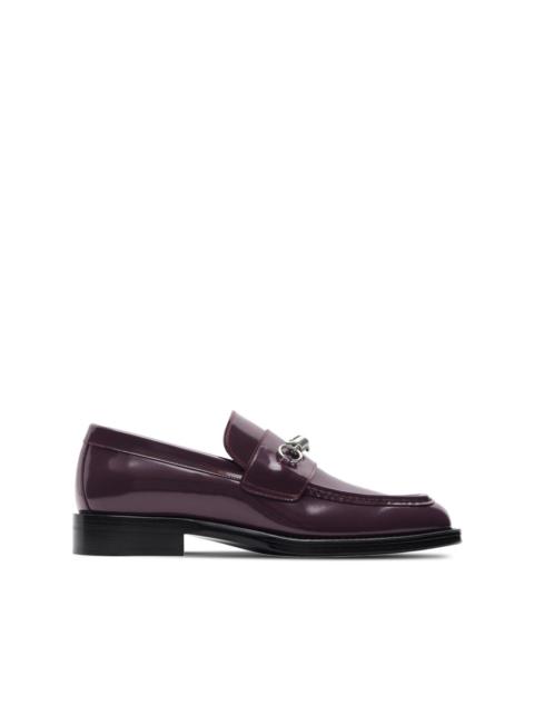 Barbed-detail leather loafers