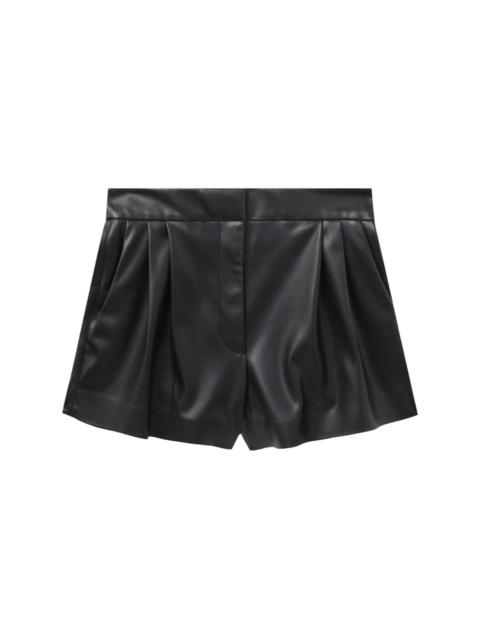 faux-leather short shorts