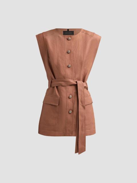KOBI HALPERIN Women's Beckett Linen-Blend Vest - Cacao