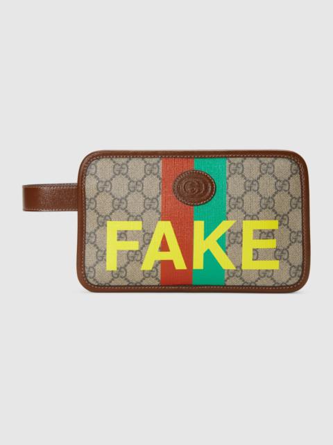 GUCCI 'Fake/Not' print cosmetic case