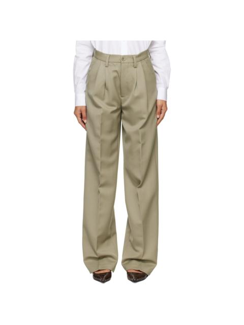 ANINE BING Khaki Carrie Trousers
