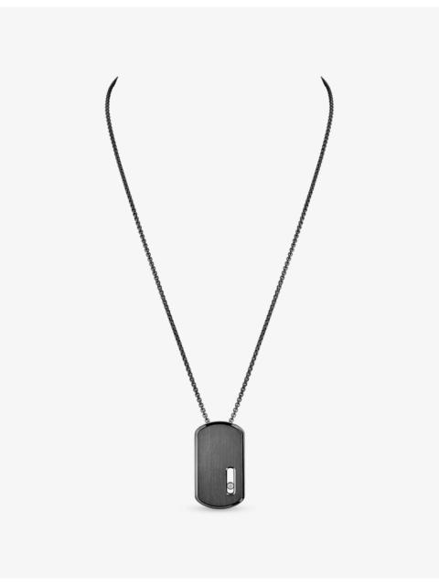 MESSIKA Move Large Graphite Titanium And 0.14ct Diamond Pendant Necklace