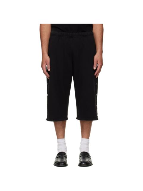 LES TIEN Black Part Snap Shorts