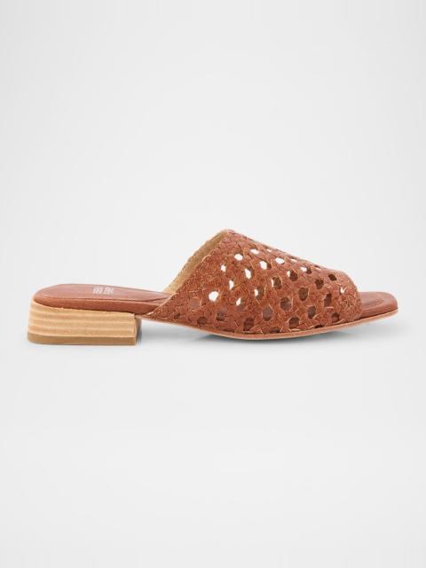 EILEEN FISHER Folie Woven Leather Slide Sandals