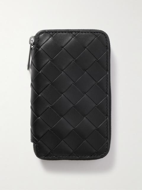 Bottega Veneta Intrecciato Leather Zip-Around Key Case