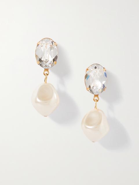 Jennifer Behr + Net Sustain Tunis Gold-tone Faux Pearl And Swarovski Crystal Earrings
