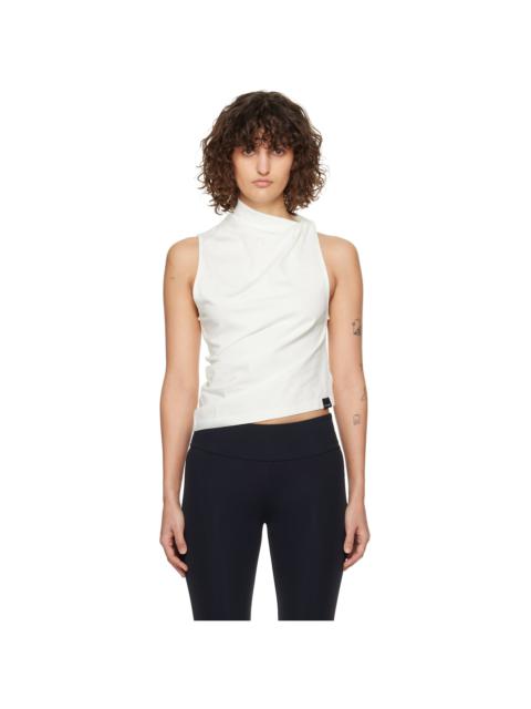 courrèges White Draped Jersey Tank Top