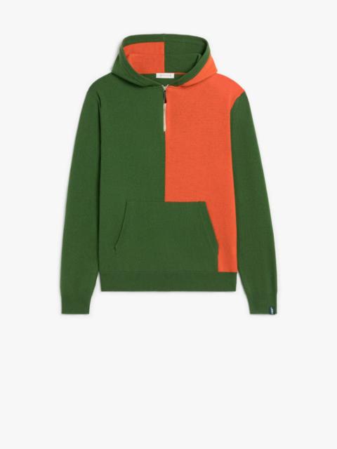 DOUBLE AGENT GREEN WOOL HOODED SWEATER
