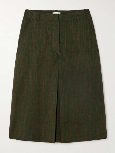 Dries Van Noten Metallic cotton-blend jacquard midi skirt