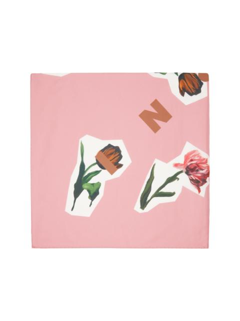 Marni Pink Artists' Capsule Silk Flower Collage Scarf