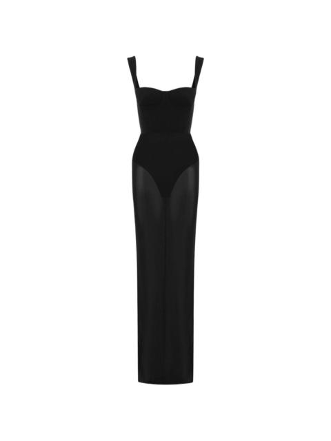 ALEX PERRY semi-sheer maxi dress
