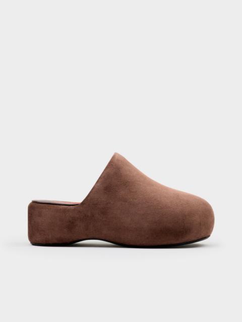 SIMONMILLER Suede Bubble Clog in Chocolate