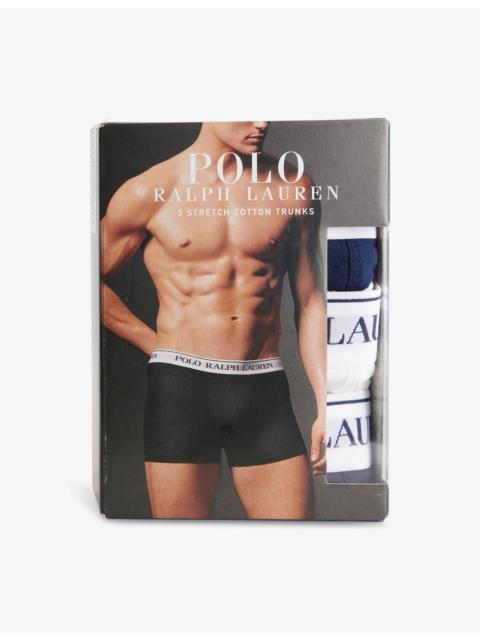 Polo Ralph Lauren Pack of three branded-waistband stretch-cotton trunks