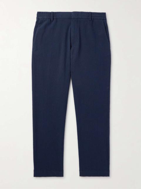 NN07 Billie 1040 Straight-Leg Organic Cotton-Blend Seersucker Trousers