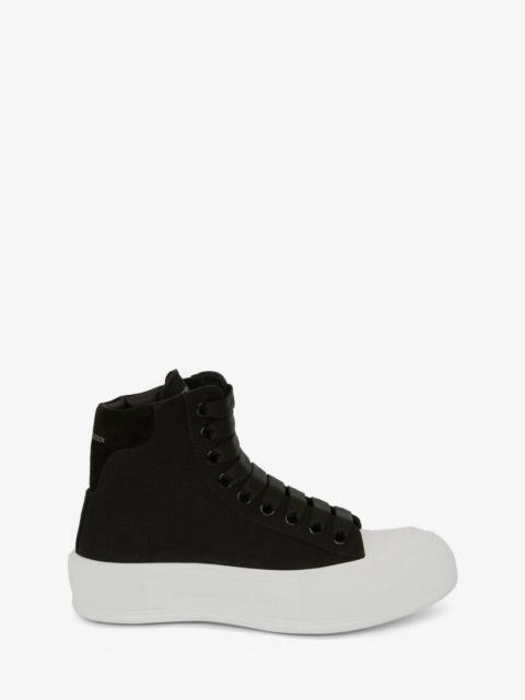 High-top Deck Plimsoll  in Black/white