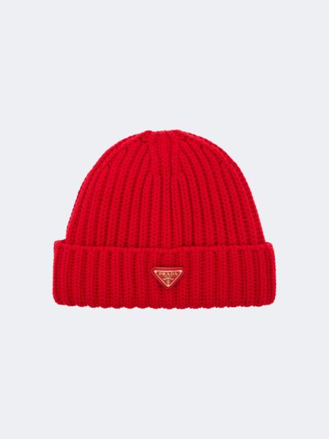 Prada Ribbed-knit virgin wool beanie