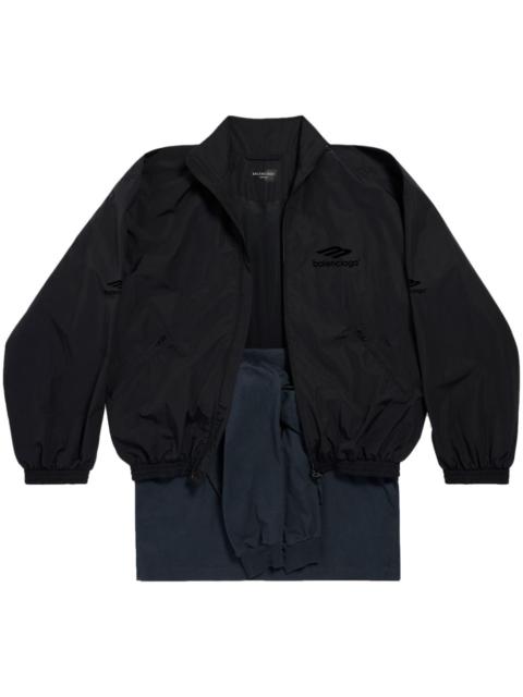 BALENCIAGA logo-print layered track jacket